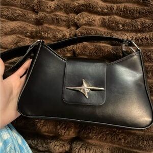 Black Leather Shoulder Bag